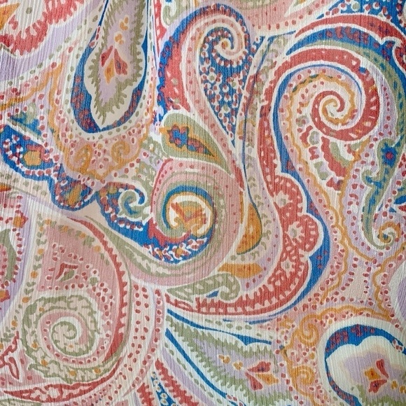 NWOT Tommy Hilfiger Peasant Blouse Lightweight Paisley Pastel Large Bohemian - Picture 10 of 12